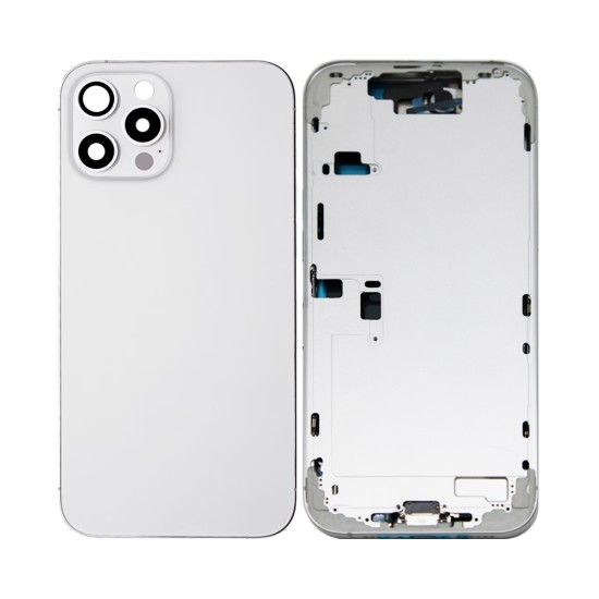 Tampa Traseira+Frame+Flex Apple iPhone 16 Pro Max com  Wireless Charge+Flashlight Flex Branco